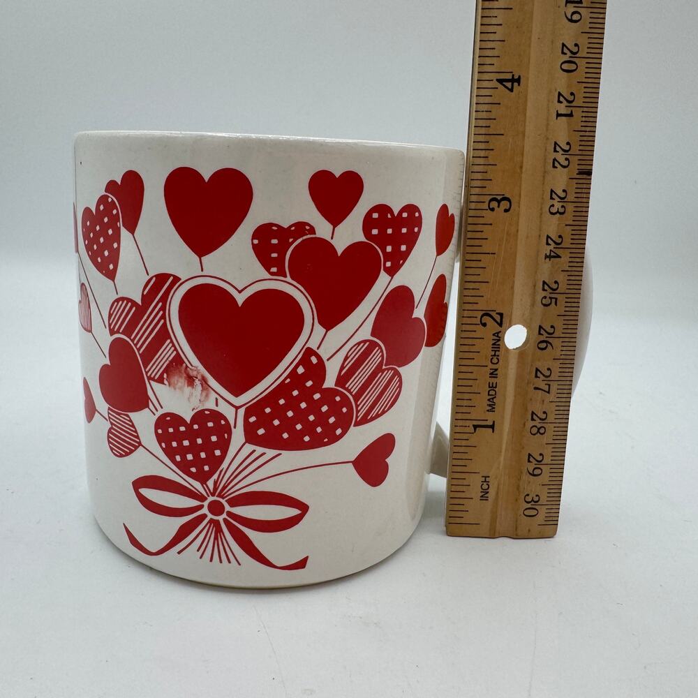 Vintage Heart Valentines Tea Coffee Mug Bouquet of Flowers 1980s - Picture 7 of 8